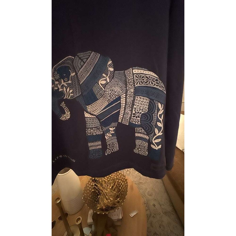 Life is Good Crusher Tee Long Sleeve Elephant Mandala Graphic Top M - Picture 5 of 6